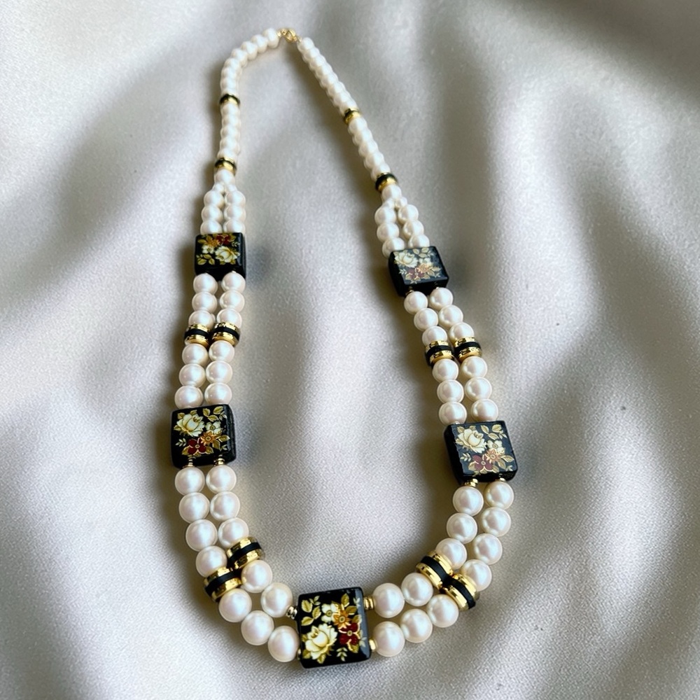 Vintage Japanese Long Double-Strand Necklace